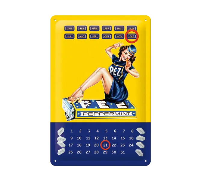 pez-fan-shop-calendrier-perp-tuel-plaque-m-tal-20x30-cm-r-tro image 1