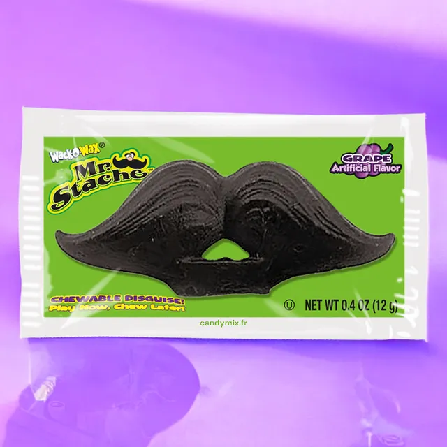 mr-stache-bonbon-en-cire-moustache-raisin-12g image 1