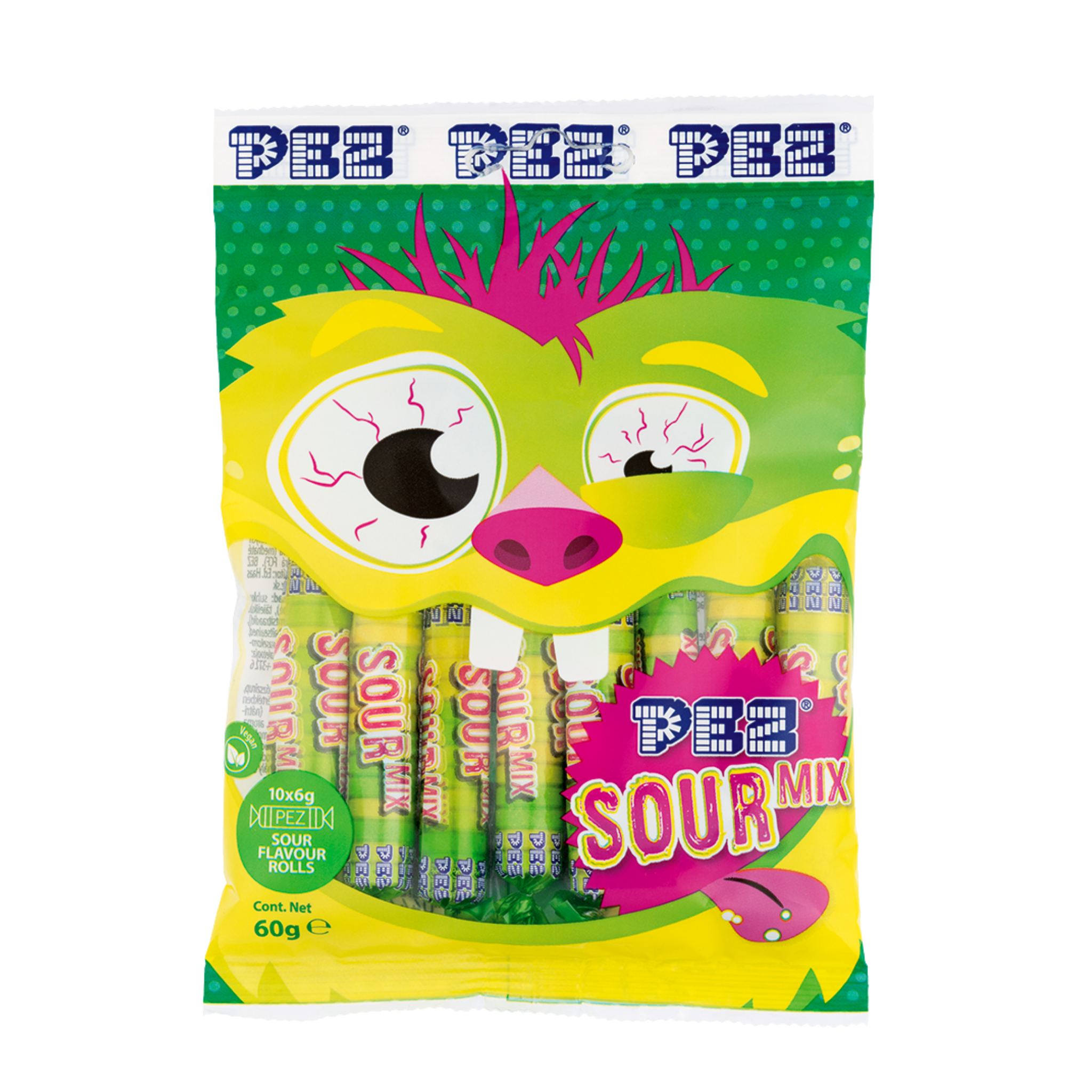 pez-candies-sour-mix-rouleaux-bonbons-acidul-s-10x6g-60g image 1