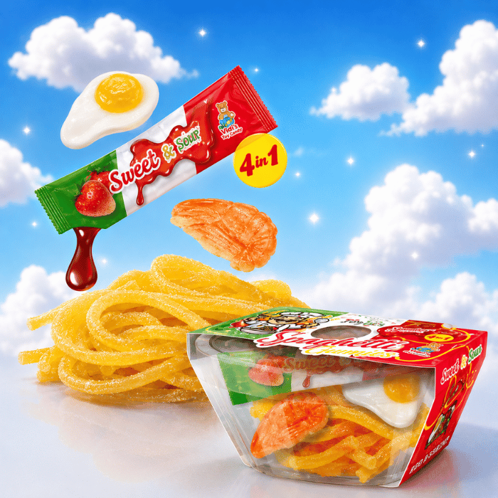 candymix-spaghetti-gummies-bonbon-gel-fraise-46g image 1