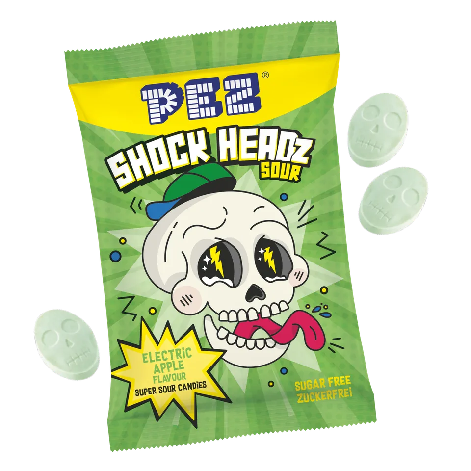 pez-shock-headz-pomme-verte-bonbons-acides-25g image 1