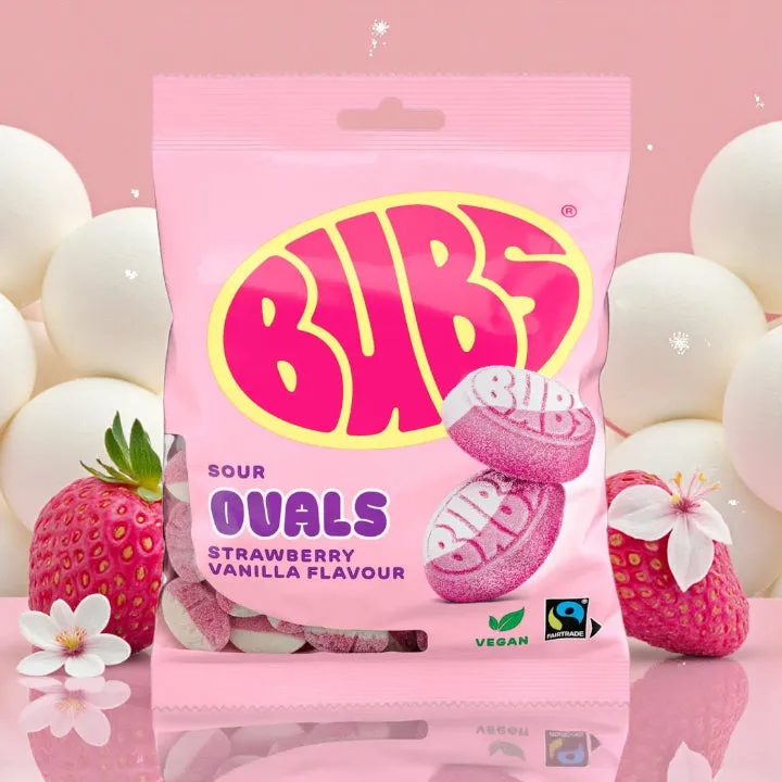 bubs-goody-sour-ovals-bonbons-su-dois-fraise-vanille-90g image 1