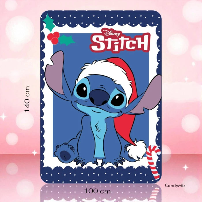 disney-stitch-plaid-noel-bleu-couverture-polaire-140x100cm image 1