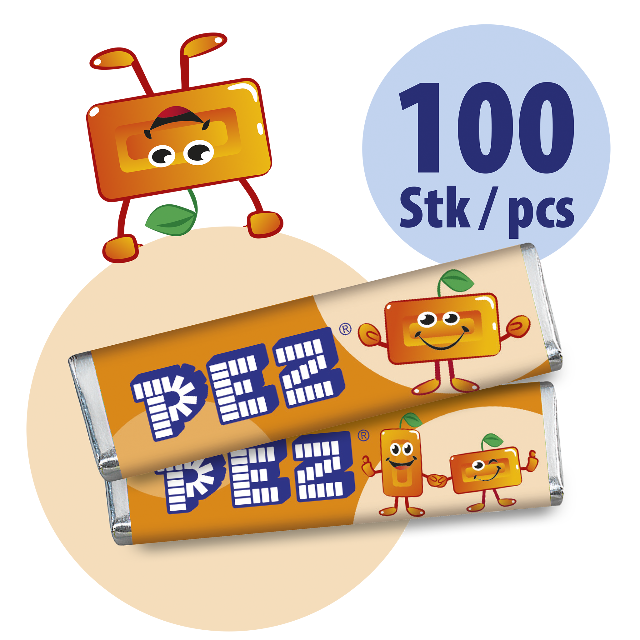 pez-orange-vrac-bonbons-recharge-distributeur-100x8-5g image 1