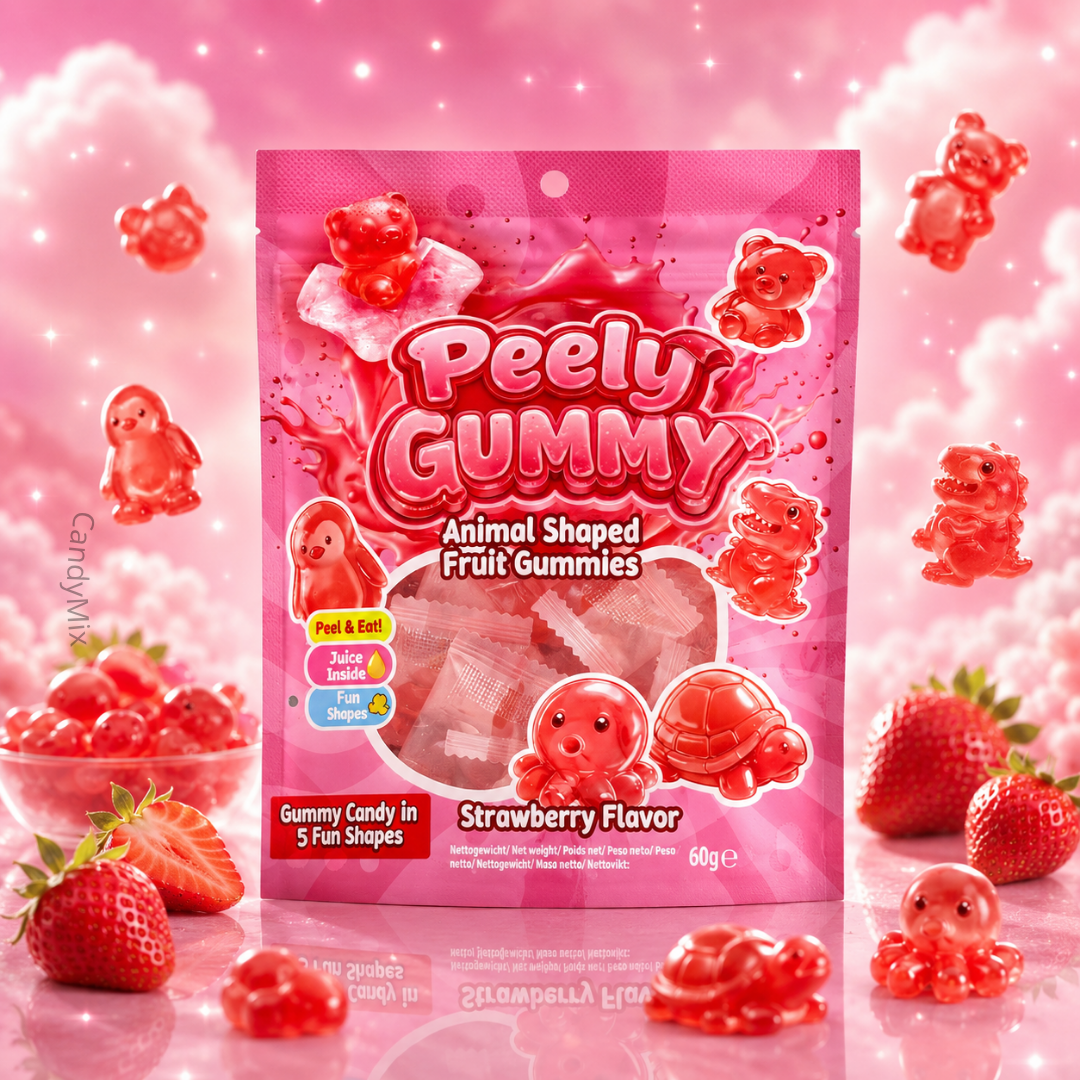 peely-gummy-animal-fraise-60g-bonbon-plucher-halal image 1