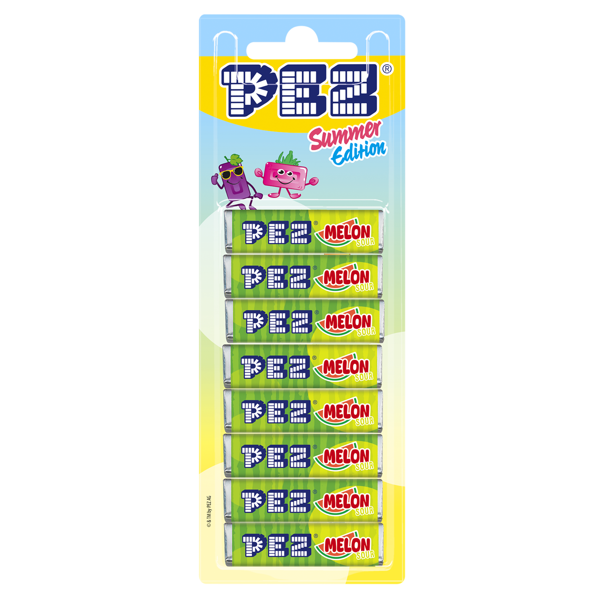 pez-candies-watermelon-sour-recharges-bonbons-8-pcs-68g image 1