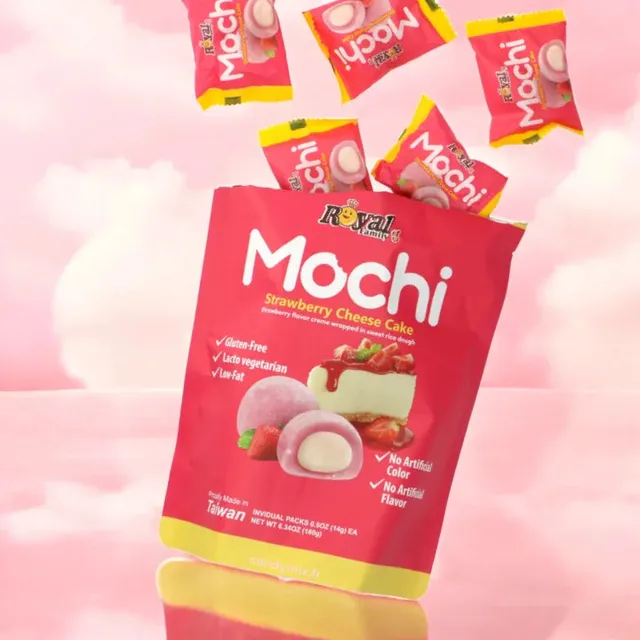 mochi-cheesecake-fraise-snack-japonais-riz-gluant-120g image 1