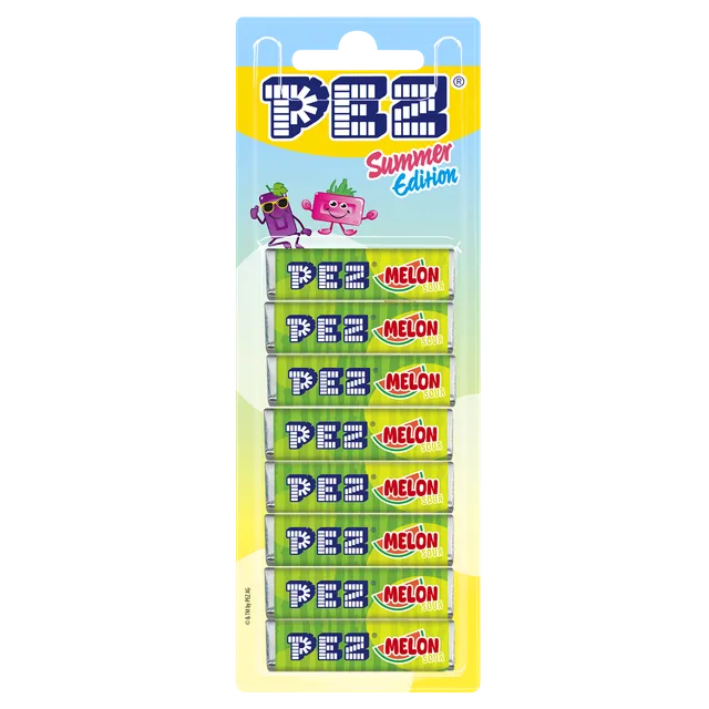 pez-candies-watermelon-sour-recharges-bonbons-8-pcs-68g image 1