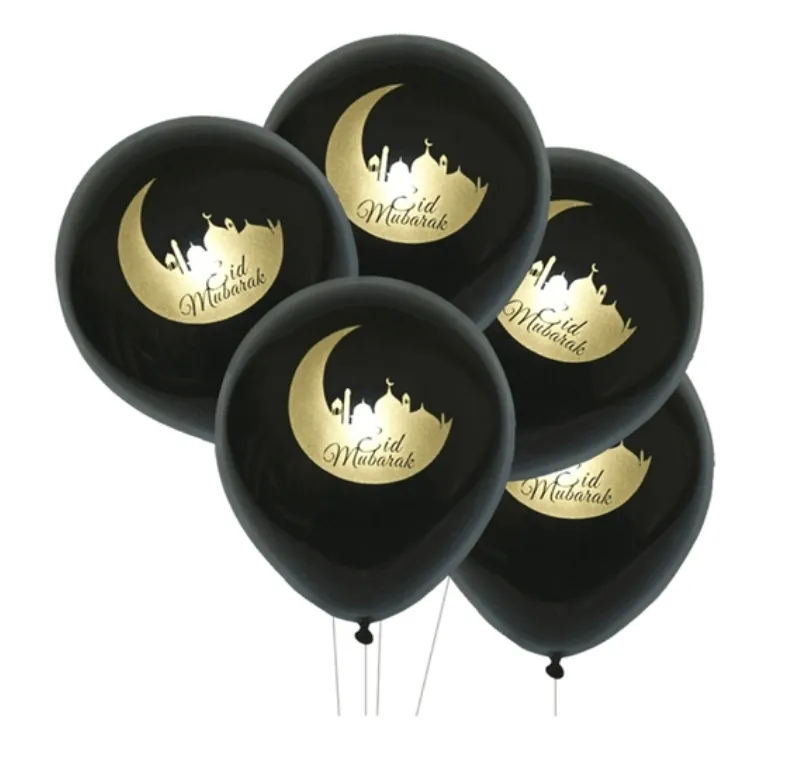 sweet-halal-vegan-accessoires-ballon-eid-lune-noir-dor image 1