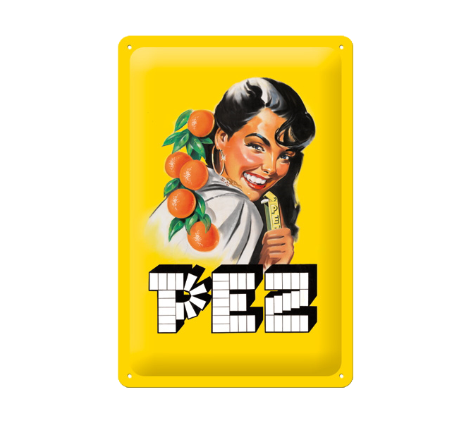 pez-fan-shop-plaque-m-tal-r-tro-orange-20x30-cm image 1