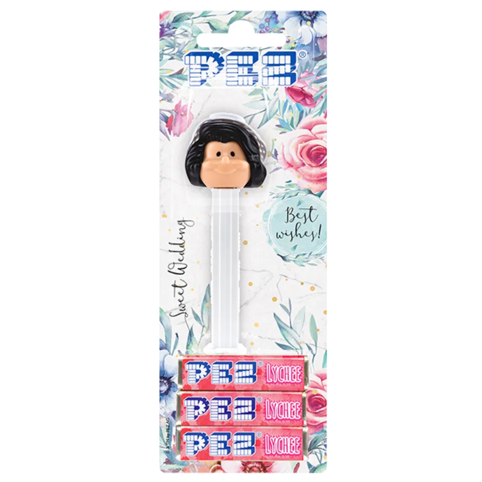pez-dispensers-bride-distributeur-bonbons-mari-e-cheveux-noirs image 1