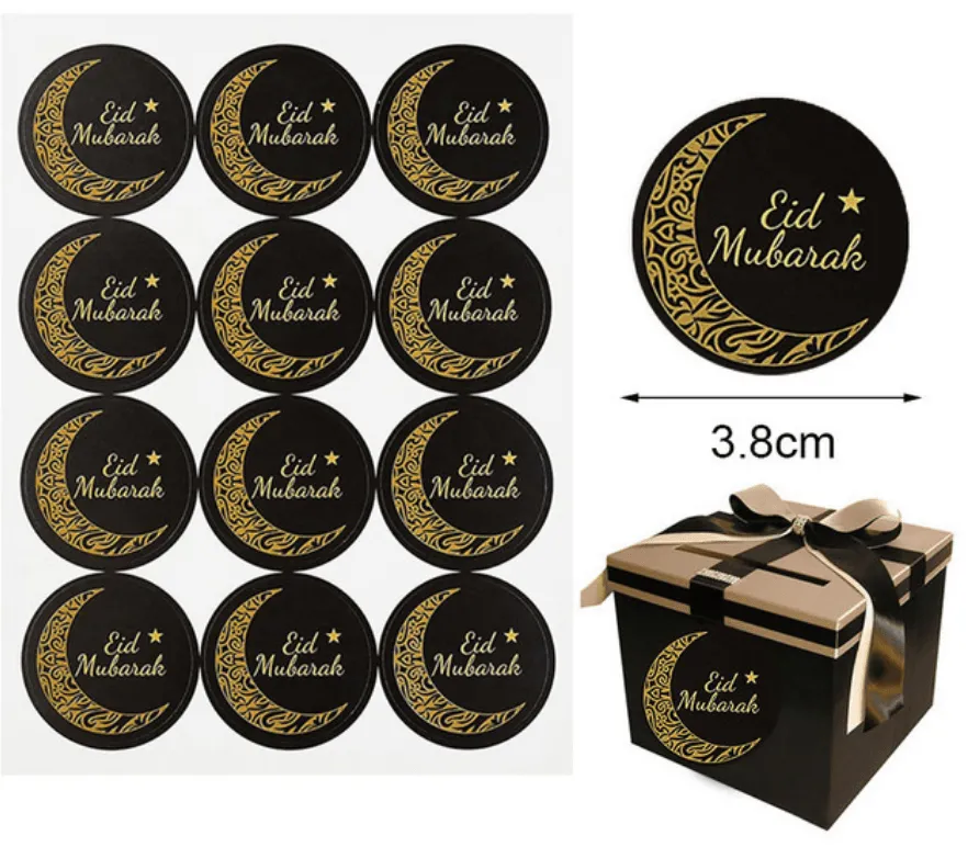sweet-halal-vegan-accessoires-eid-mubarak-tiquette-dor-3-8cm image 1