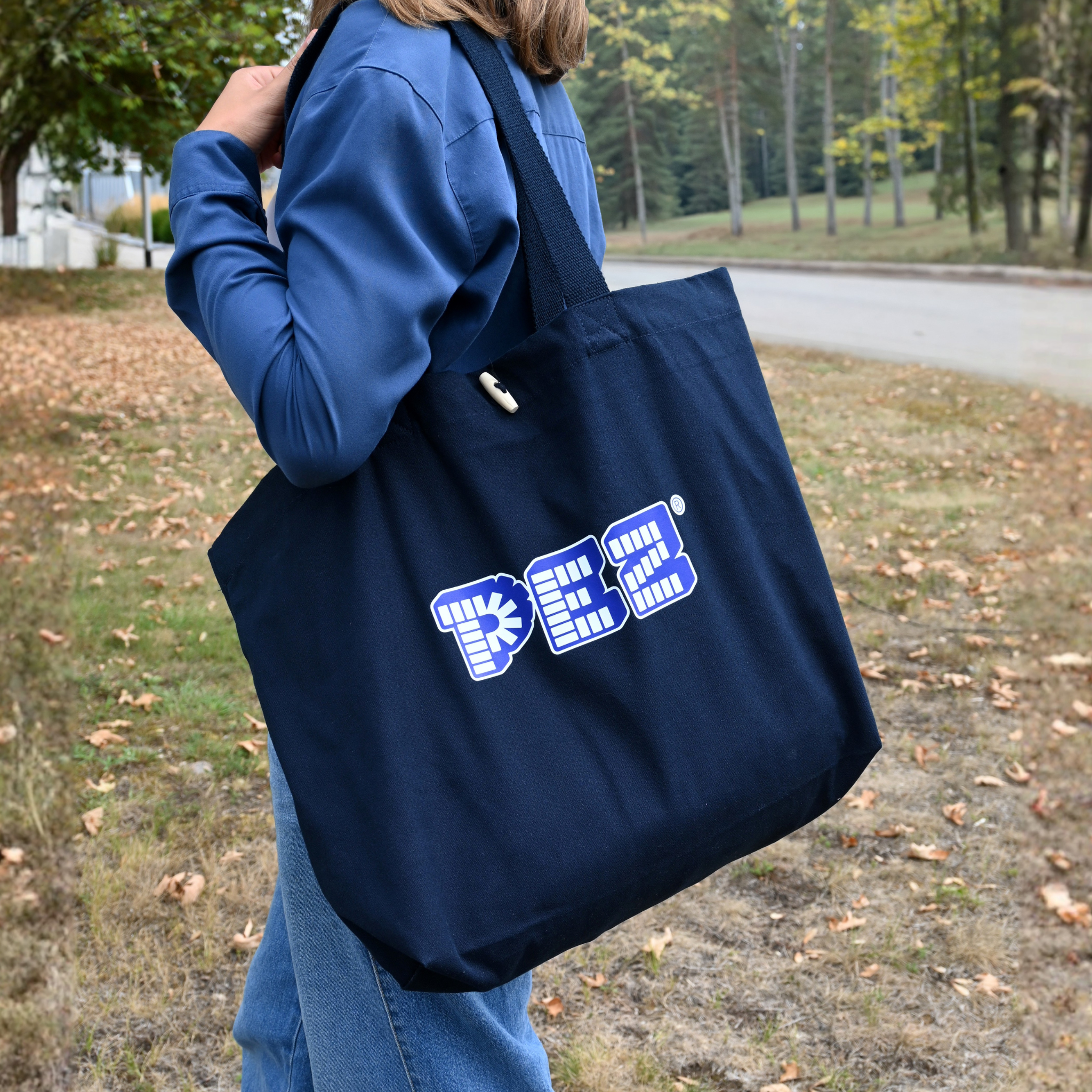 pez-fan-shop-tote-bag-bleu-logo-sac-coton-30-litres image 2