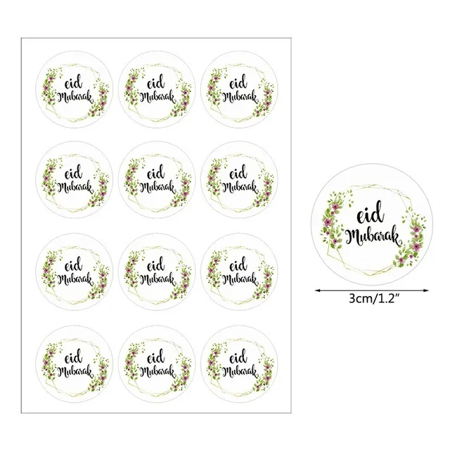 sweet-halal-vegan-accessoires-bonbons-tiquette-eid-mubarak-verte-3-cm image 1