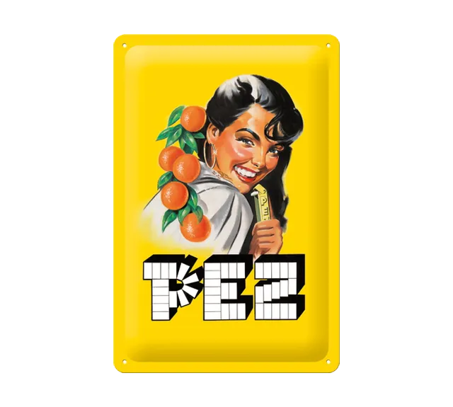pez-fan-shop-plaque-m-tal-r-tro-orange-20x30-cm image 1