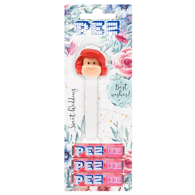 pez-dispensers-bride-cheveux-roux-distributeur-bonbons-litchi image 1