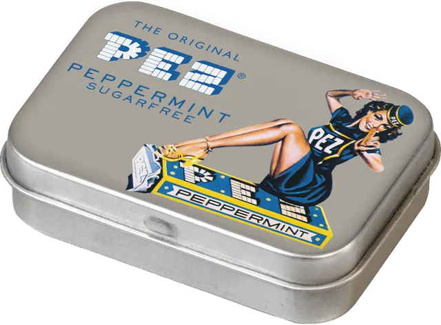 pez-retro-nostalgic-tin-sitting-lady-bo-te-bonbons-2-recharges image 1