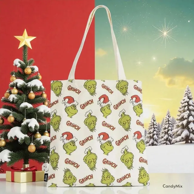 grinch-tote-bag-sac-en-tissu-39-cm-visage-culte image 1
