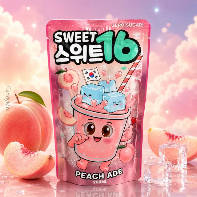 sweet-16-zero-korean-peach-ade-boisson-cor-enne-200ml-sans-sucre image 1