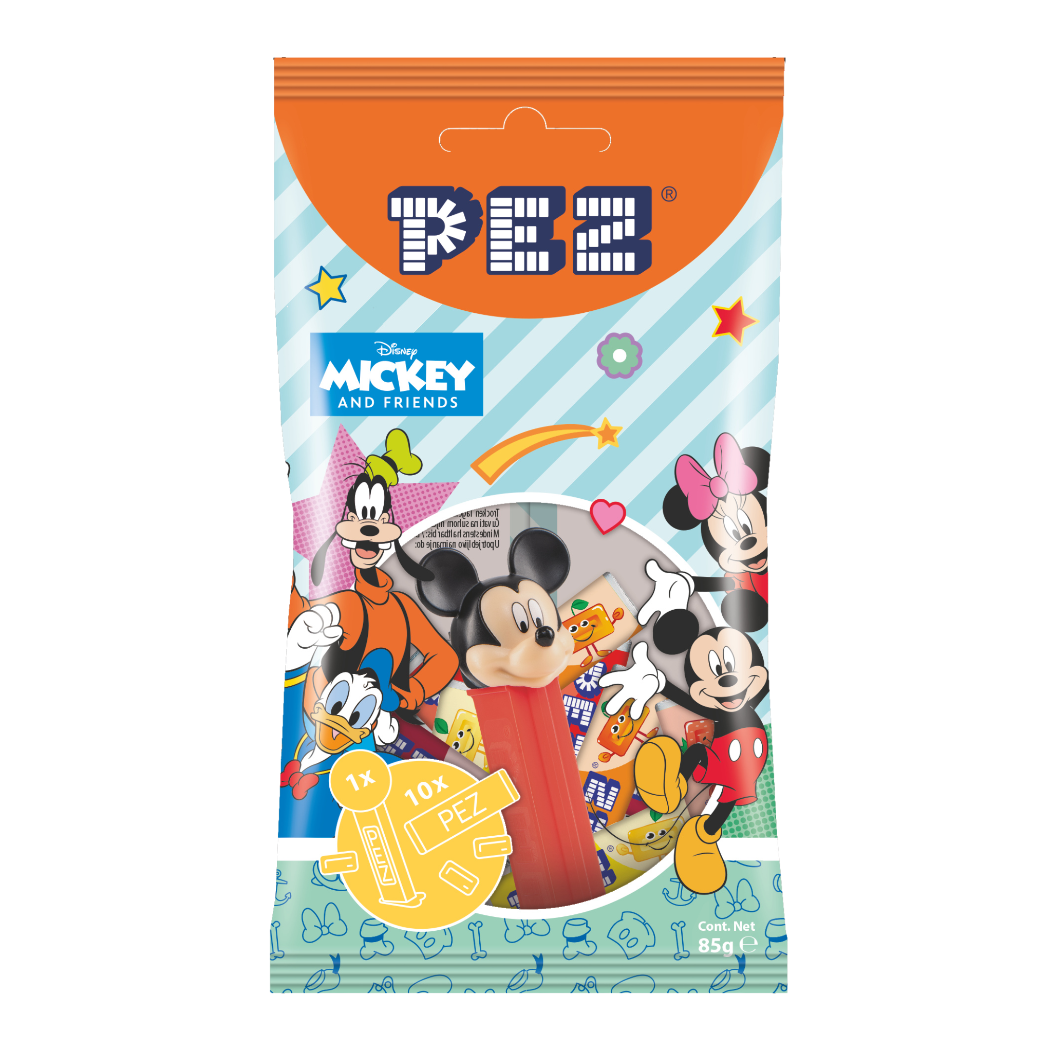 pez-candies-mickey-mouse-bonbons-fruit-s-sachet-85g image 1