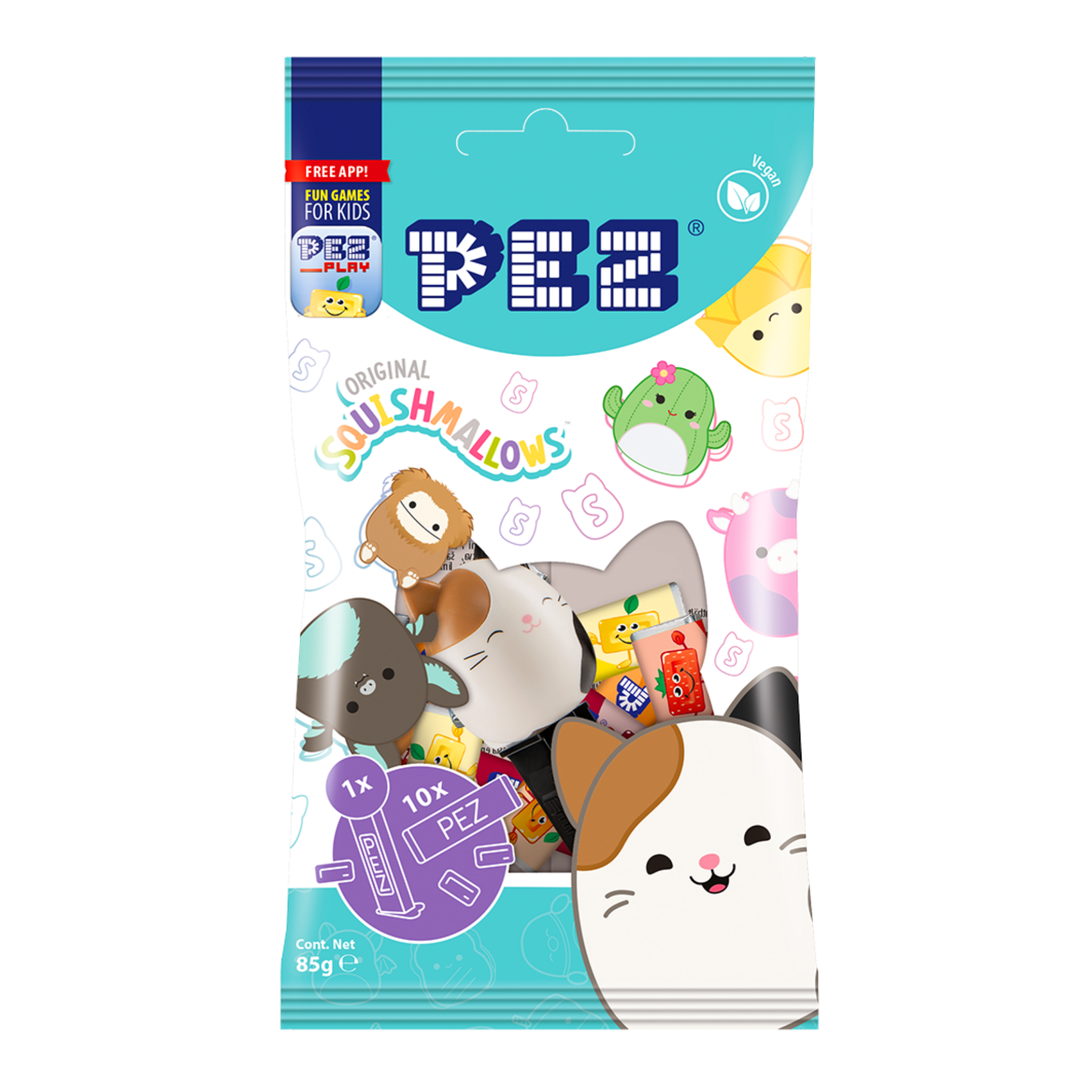 pez-candies-squishmallows-sachet-bonbons-fruits-85g image 1