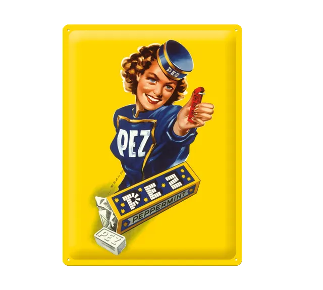pez-fan-shop-peppermint-plaque-m-tal-r-tro-30x40-cm image 1