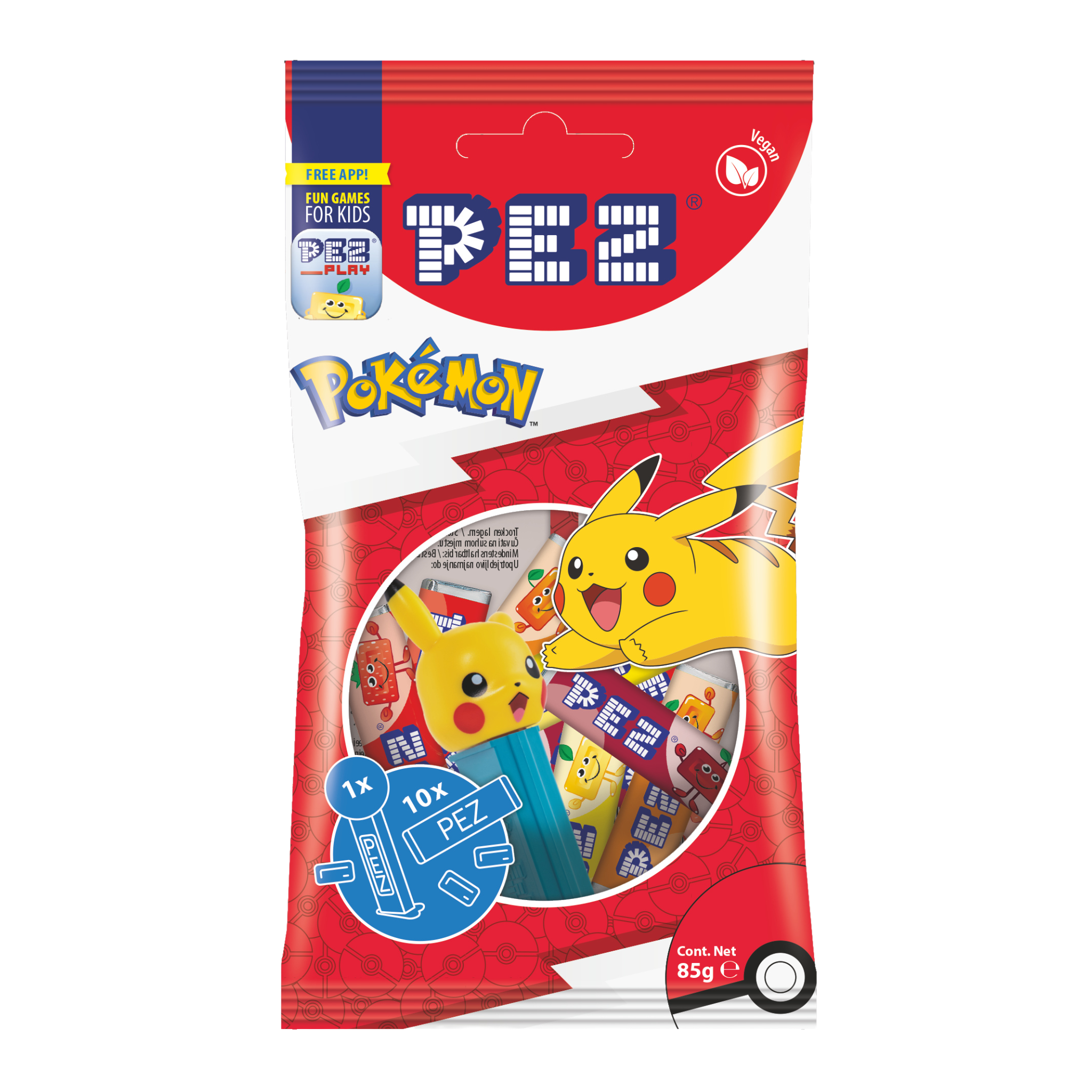 pez-candies-pok-mon-sachet-bonbons-fruits-10-recharges-85-g image 1
