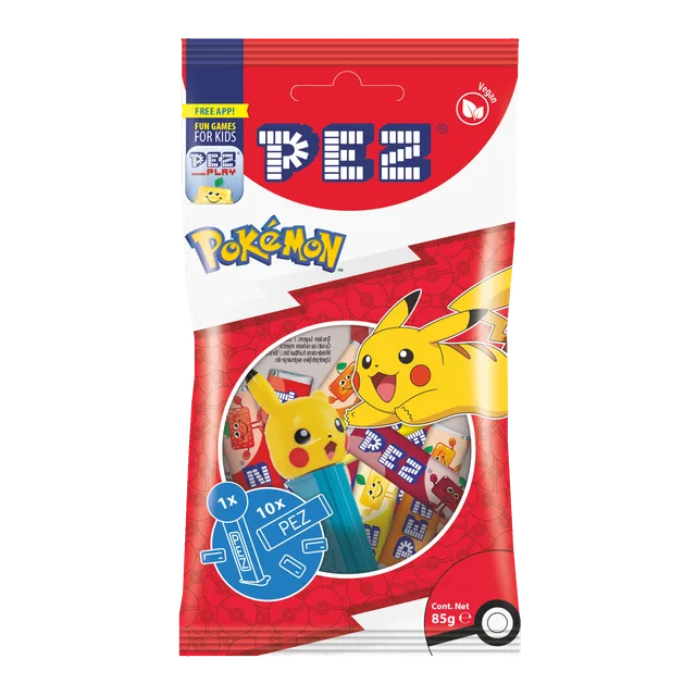 pez-candies-pok-mon-sachet-bonbons-fruits-10-recharges-85-g image 1
