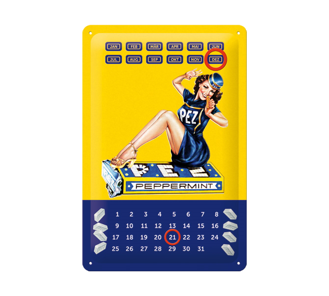 pez-fan-shop-calendrier-perp-tuel-plaque-m-tal-20x30-cm-r-tro image 1