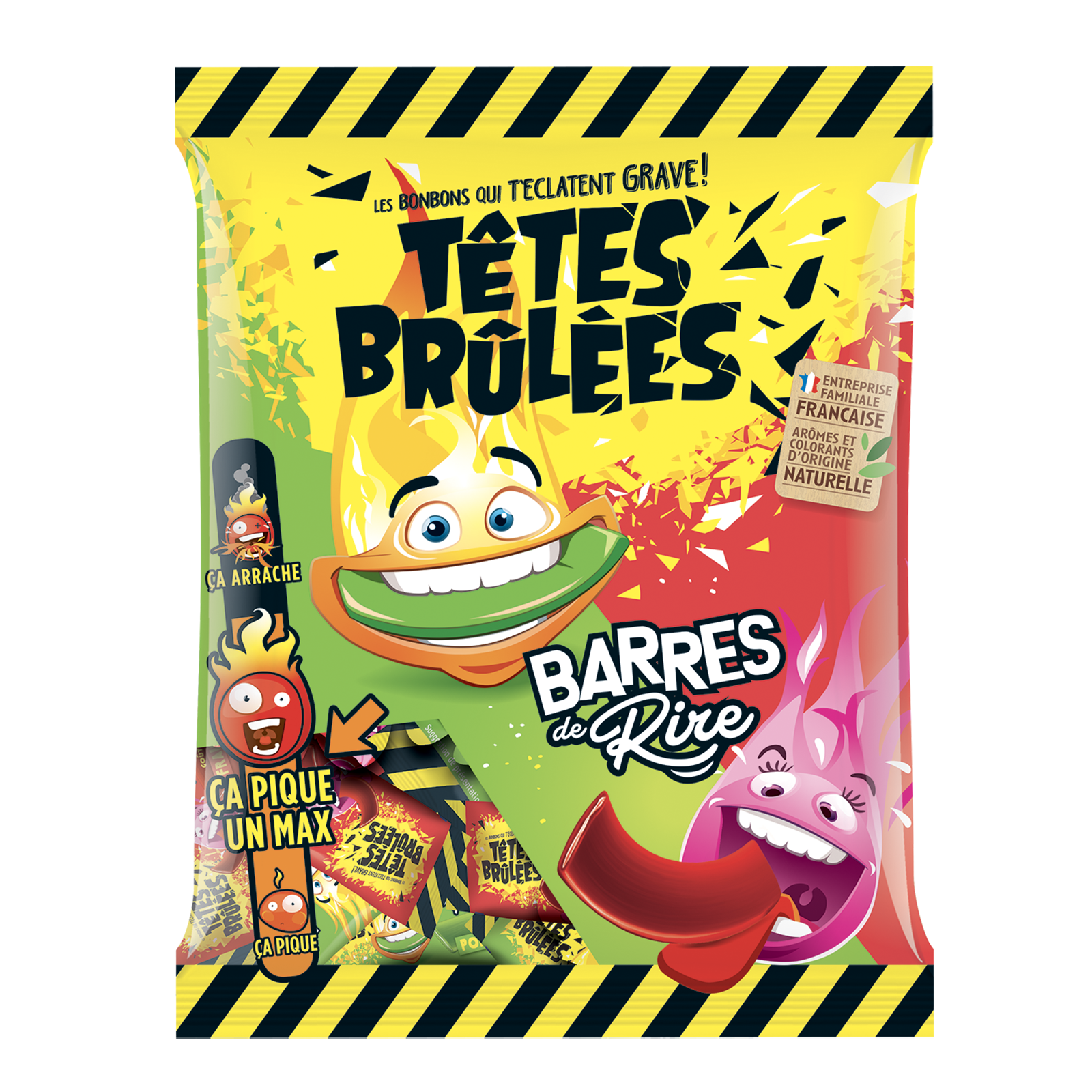 t-tes-br-l-es-barres-de-rire-barres-fraise-pomme-acidul-es image 1