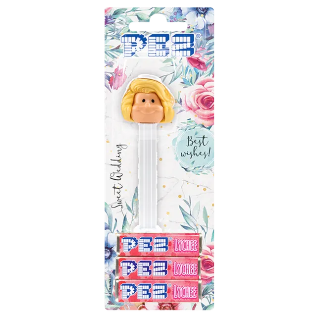 pez-dispenser-bride-blonde-litchi-distributeur-bonbons image 1