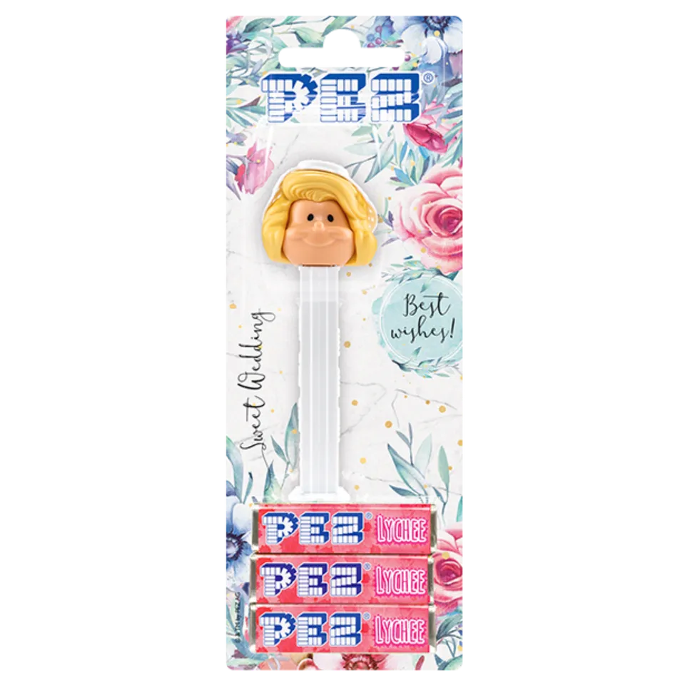 pez-dispenser-bride-blonde-litchi-distributeur-bonbons image 1