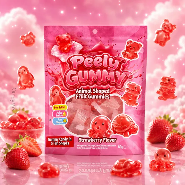 peely-gummy-animal-fraise-60g-bonbon-plucher-halal image 1