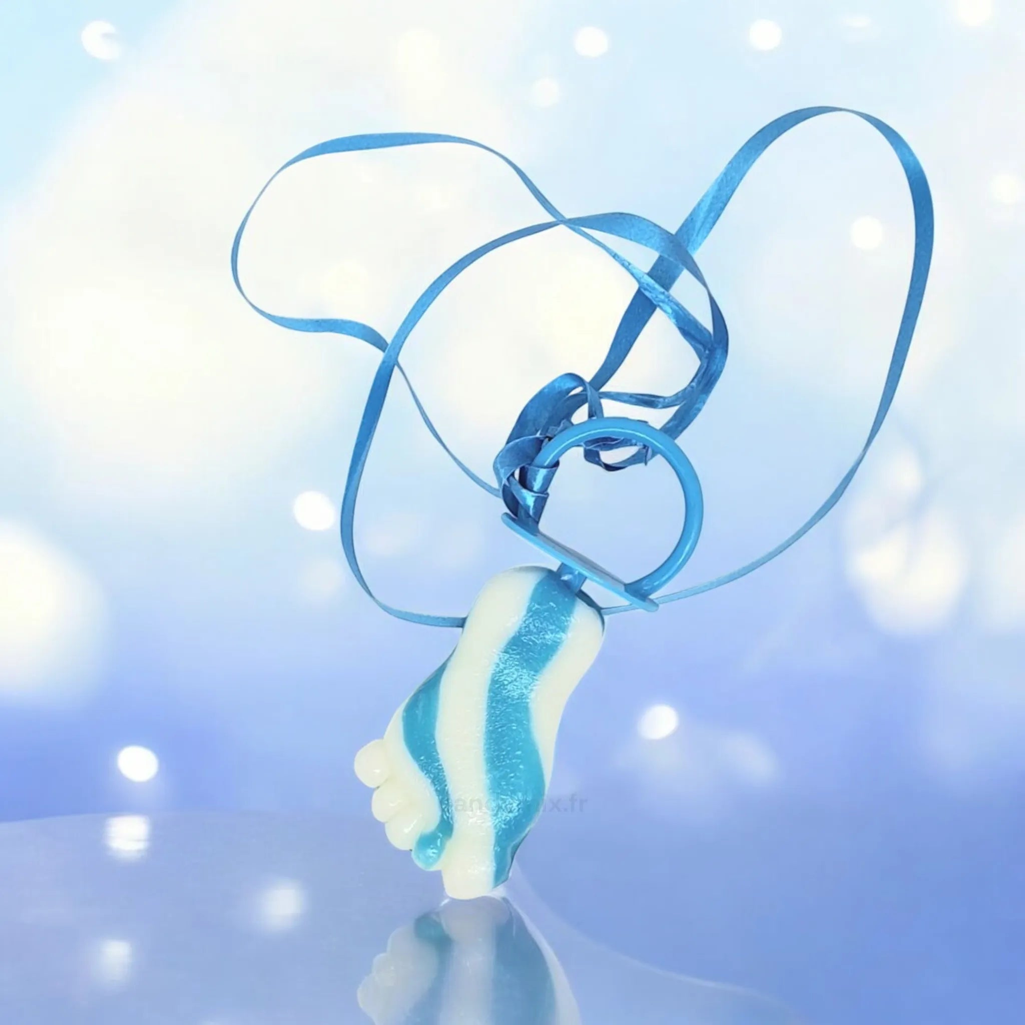 t-tines-pieds-de-b-b-s-bonbon-sucette-bleue-12g-baby-shower image 1