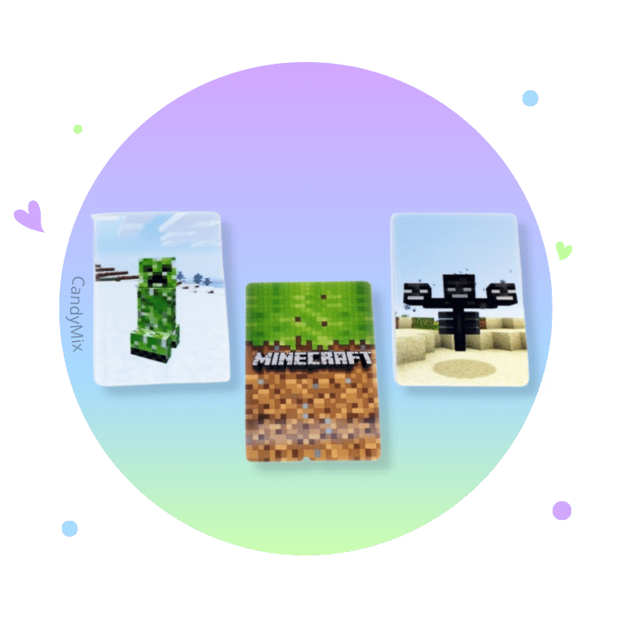 minecraft-cartes-collectionner-lot-de-5-al-atoires image 1