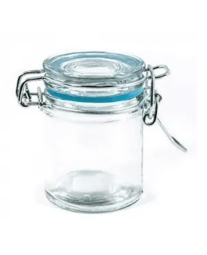 sweet-halal-vegan-petit-pot-herm-tique-verre-bleu-drag-es-5-cm image 1