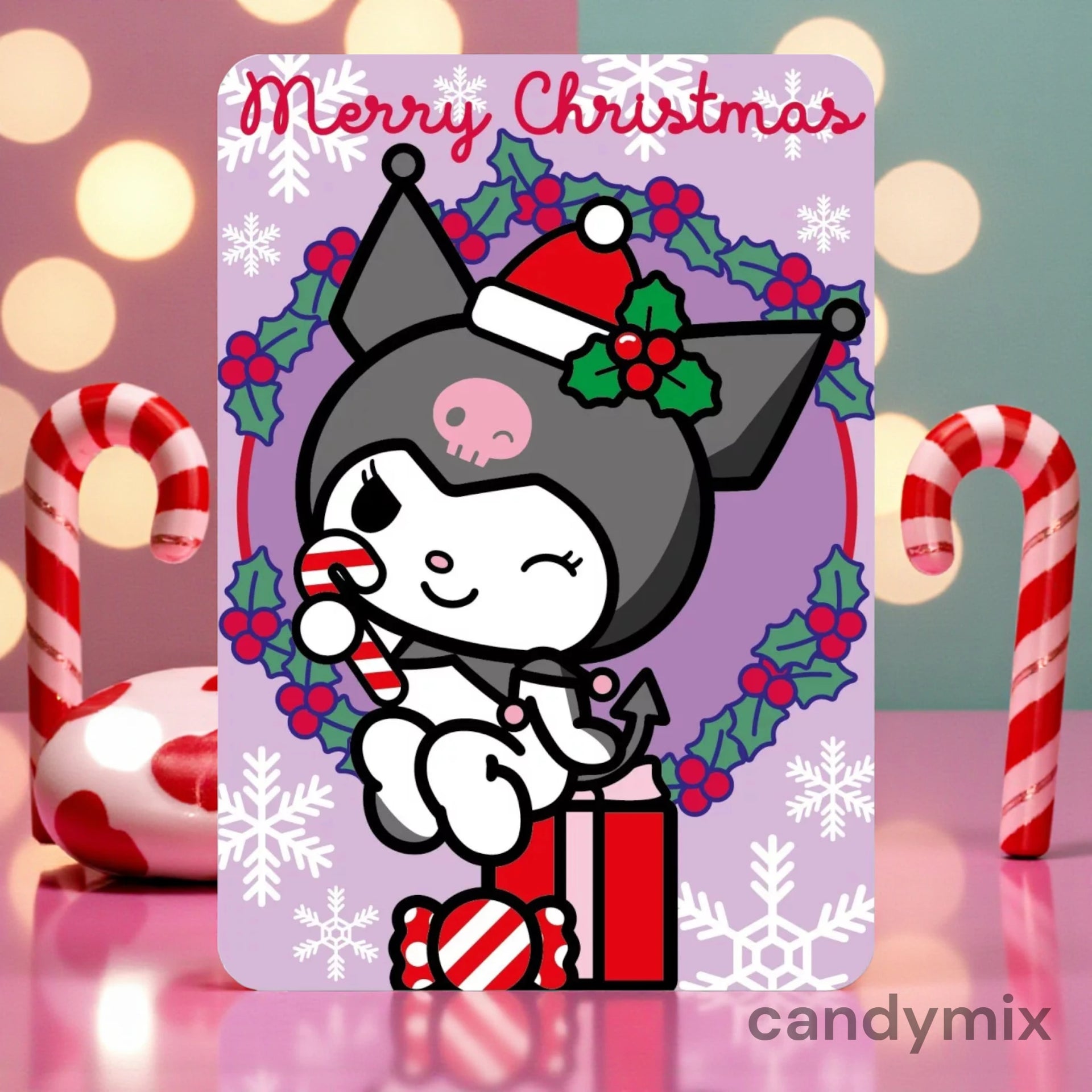 kuromi-manta-corona-de-navidad-plaid-140x100-cm-polyester image 1