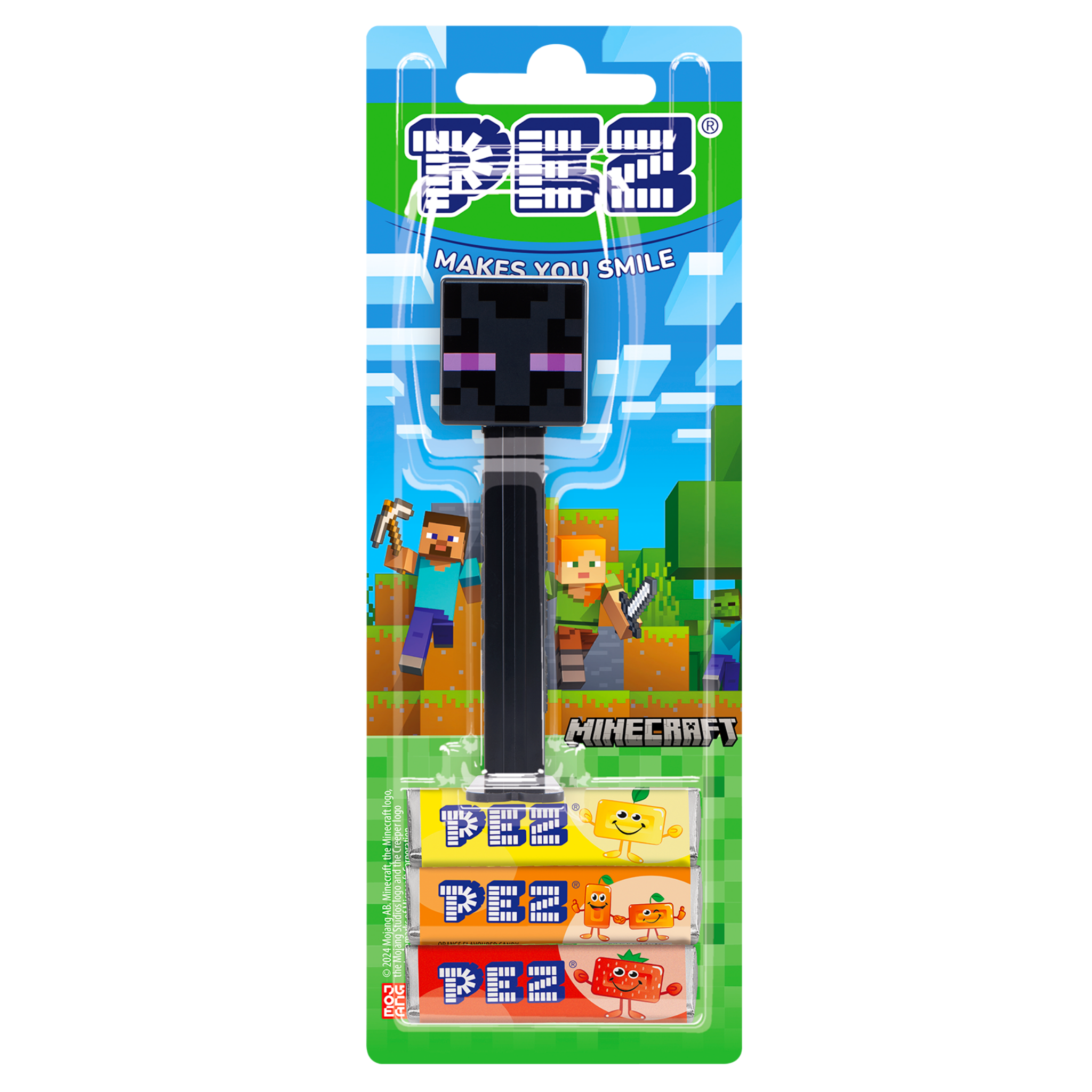 pez-dispensers-enderman-distributeur-bonbons-citron-orange-fraise image 2