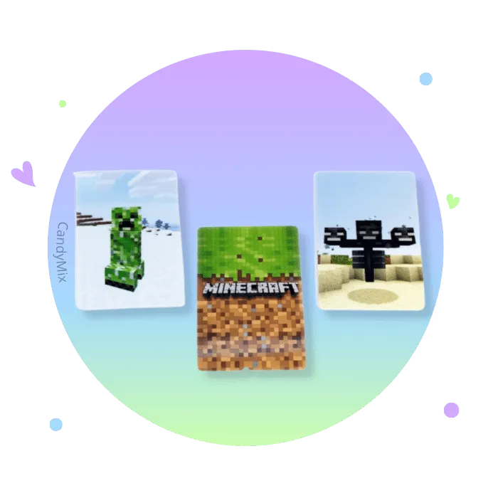 minecraft-cartes-collectionner-lot-5-cartes-al-atoires image 1
