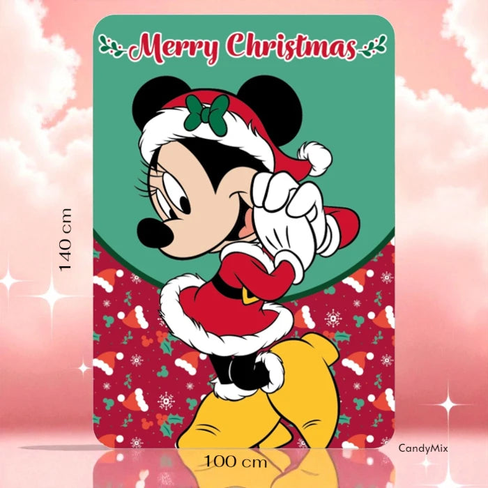 disney-minnie-mouse-plaid-no-l-rose-140x100cm image 1
