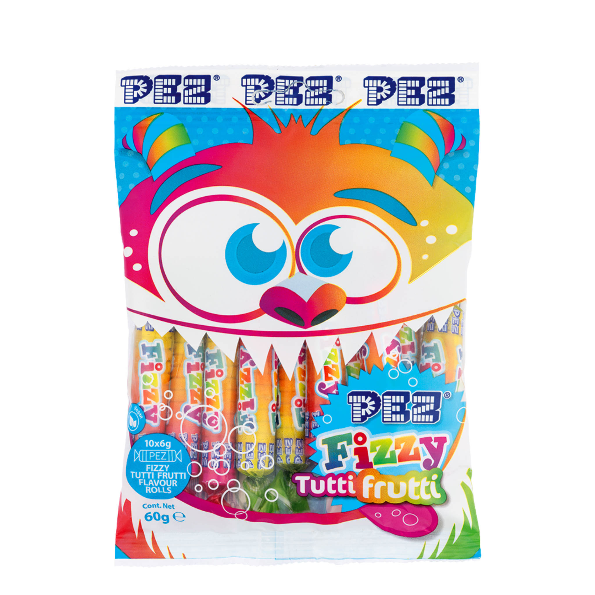 pez-fizzy-rolls-rouleaux-p-tillants-bonbons-fruits-10x6g image 1