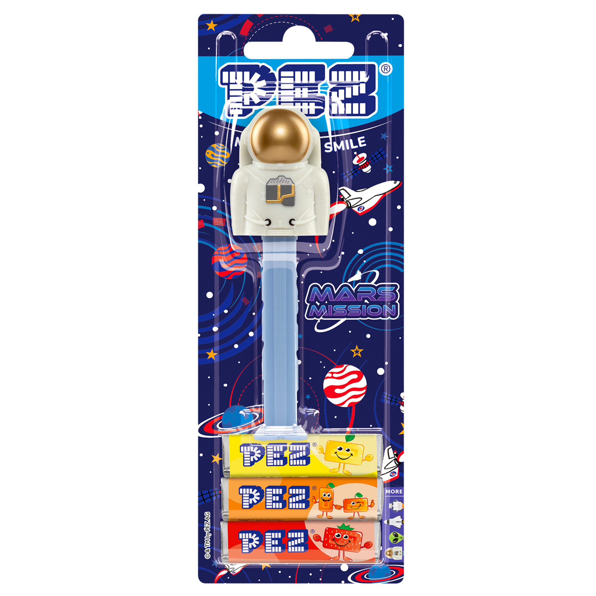 pez-dispensers-astronaut-gold-distributeur-bonbons-fruits image 2