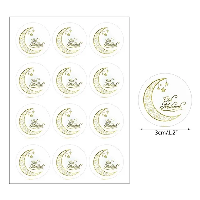 sweet-halal-vegan-accessoires-tiquette-eid-mubarak-lune-dor-3-cm image 1