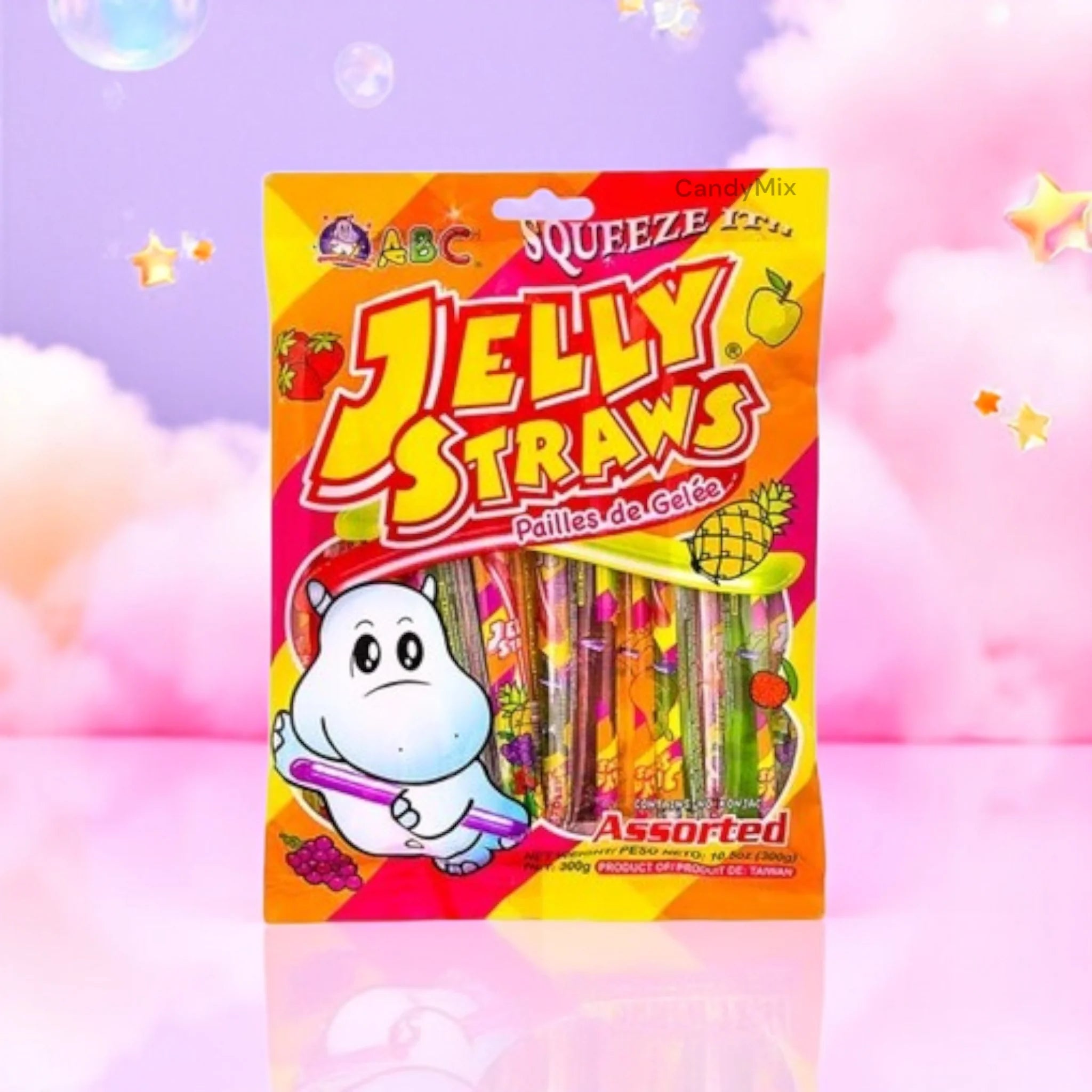 hippo-jelly-straws-gel-e-fruit-e-pailles-bonbon-300g image 1