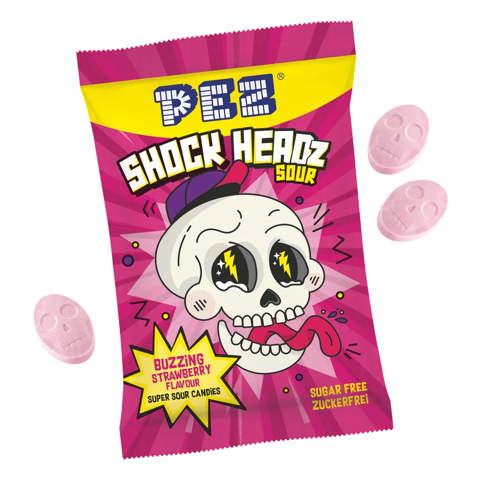 pez-shock-headz-strawberry-bonbons-acidul-s-fraise-25g image 1