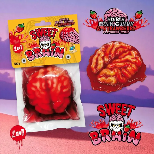candymix-bonbons-dulce-cerebro-bonbon-cerveau-fraise-120g-halloween image 1