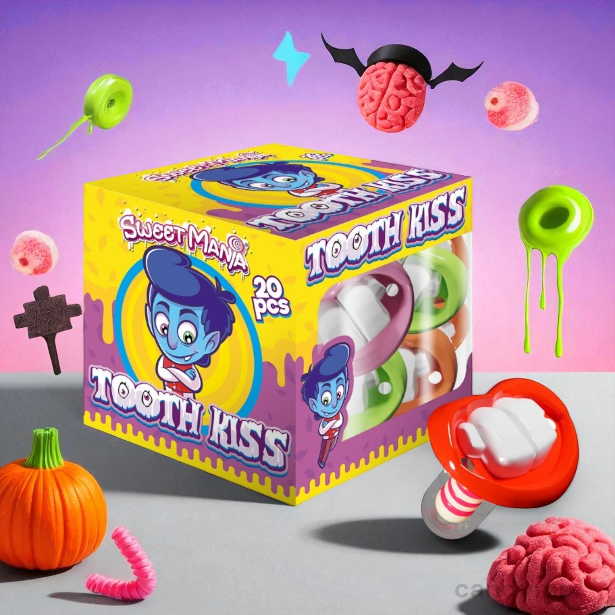 sweet-mania-tooth-kiss-sucette-dents-4-5g-unit-halloween image 1