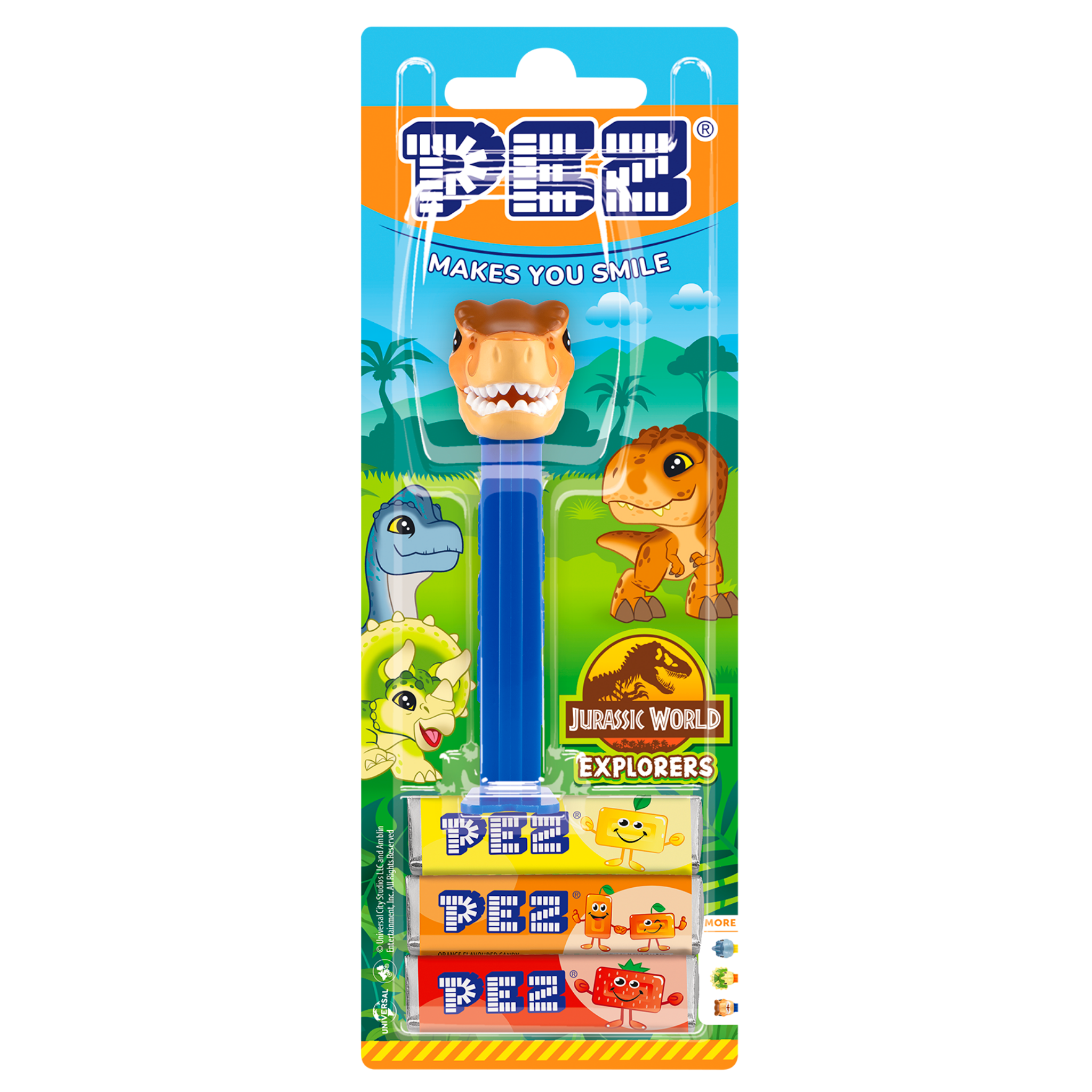 pez-dispensers-t-rex-distributeur-bonbons-3-recharges-fruits image 2