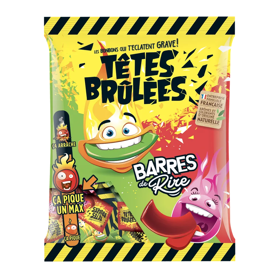 t-tes-br-l-es-barres-de-rire-barres-fraise-pomme-acidul-es image 1
