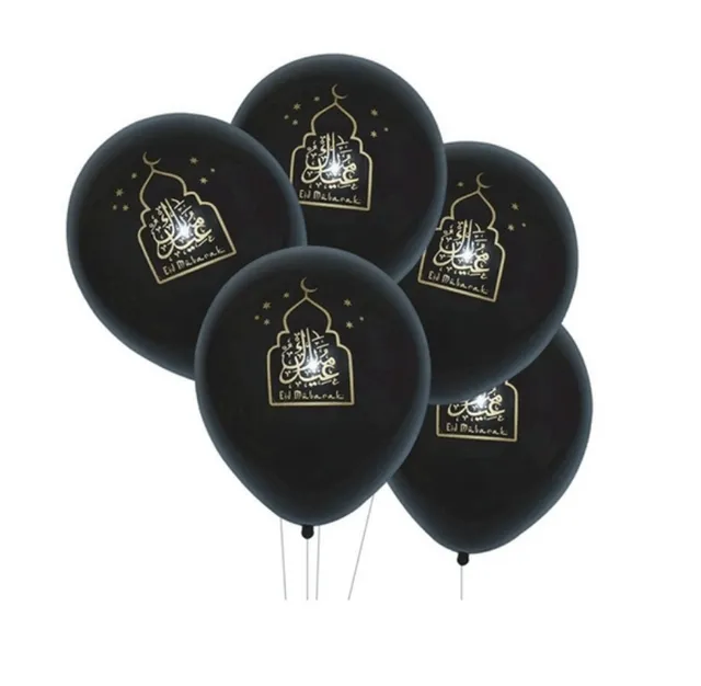 sweet-halal-vegan-accessoires-bonbons-ballon-eid-mubarak-noir-dor-30-cm image 1